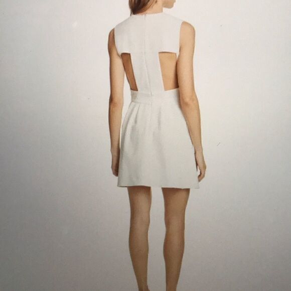 BA&SH “WILSON” CUTOUT FIT & FLARE  DRESS IN ECRU - Picture 3 of 10